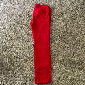 Red skinny jeans